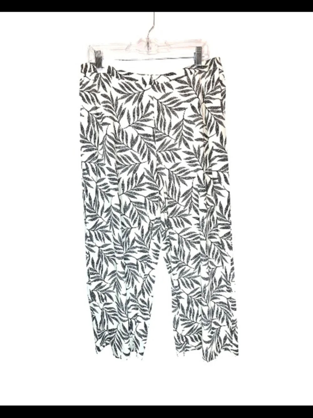 J. Jill Women's Stretch Boho Tropical Leaf Print Wide-Leg Cropped Pants Size L - Picture 6 of 6